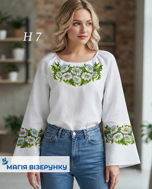 Заготовка вишиванки ромашкове поле Н 007