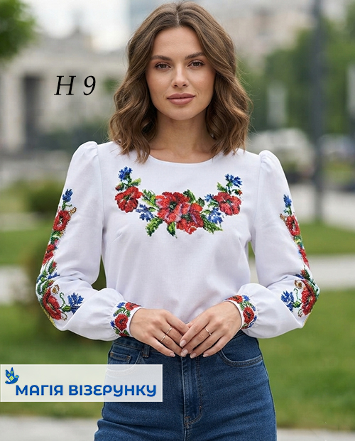 Заготовка вишиванки "Червоні маки" Н 009