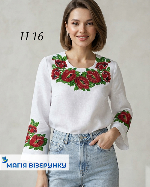 Заготовка вишиванки "Червоні маки" Н 016