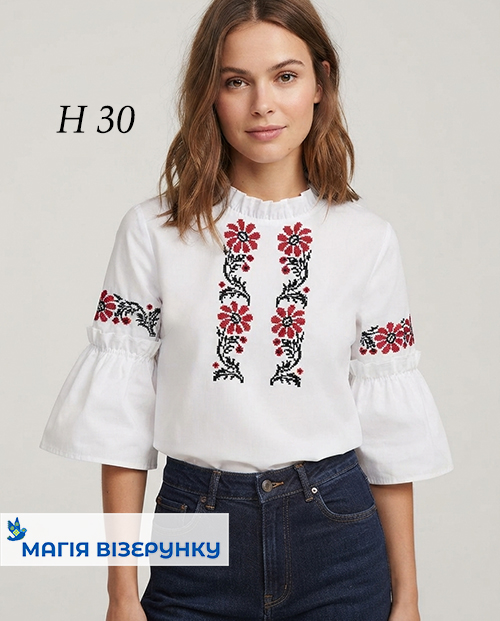 Заготовка вышиванки красно-черная Н - 030