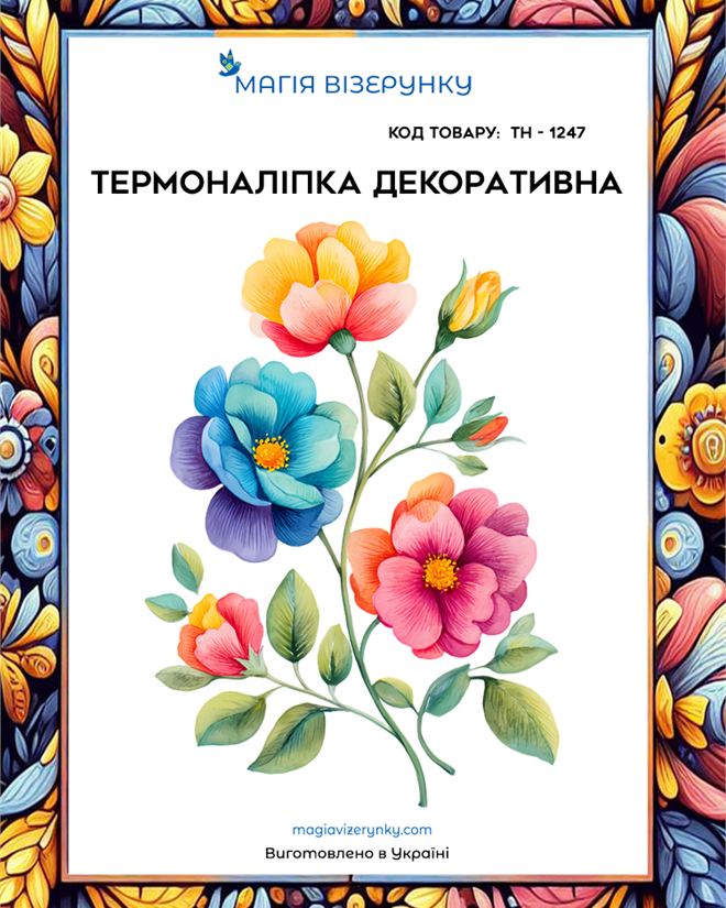 Термоналіпка різнобарвні квіти ТН 1247