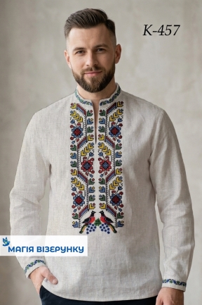 Заготовка мужской вышиванки КД лен 457