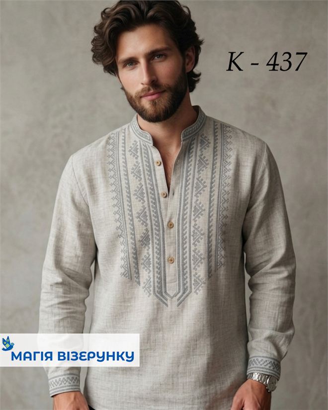 Заготовка мужской вышиванки КД лен 437