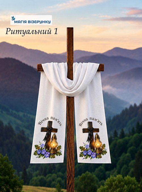 Рушник поминальний на хрест 1