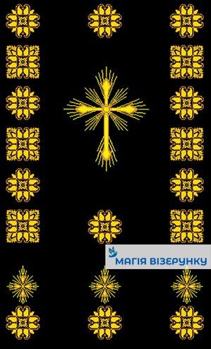 Хоругва Богородиця на чорному  фоні 