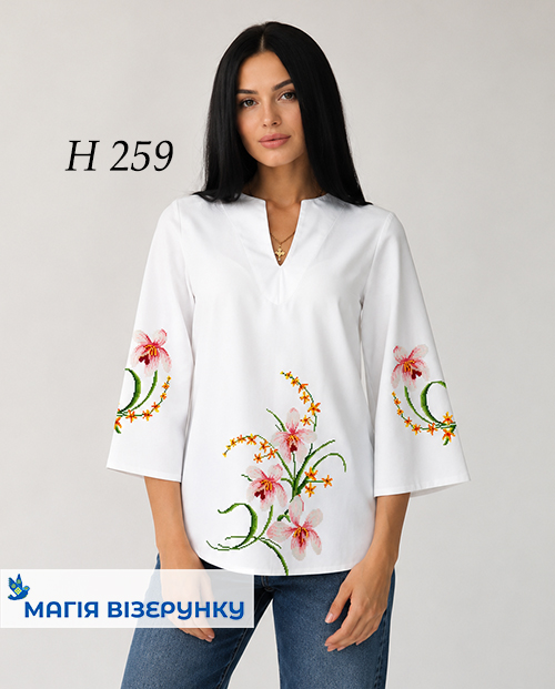 Схема вишиванки з ліліями Н 259