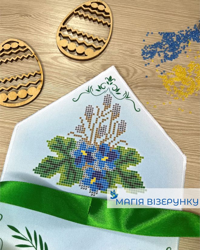 Платок на пасхальный букет 3