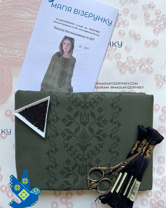 Заготовка вишиванки жіночої НД хакі 397
