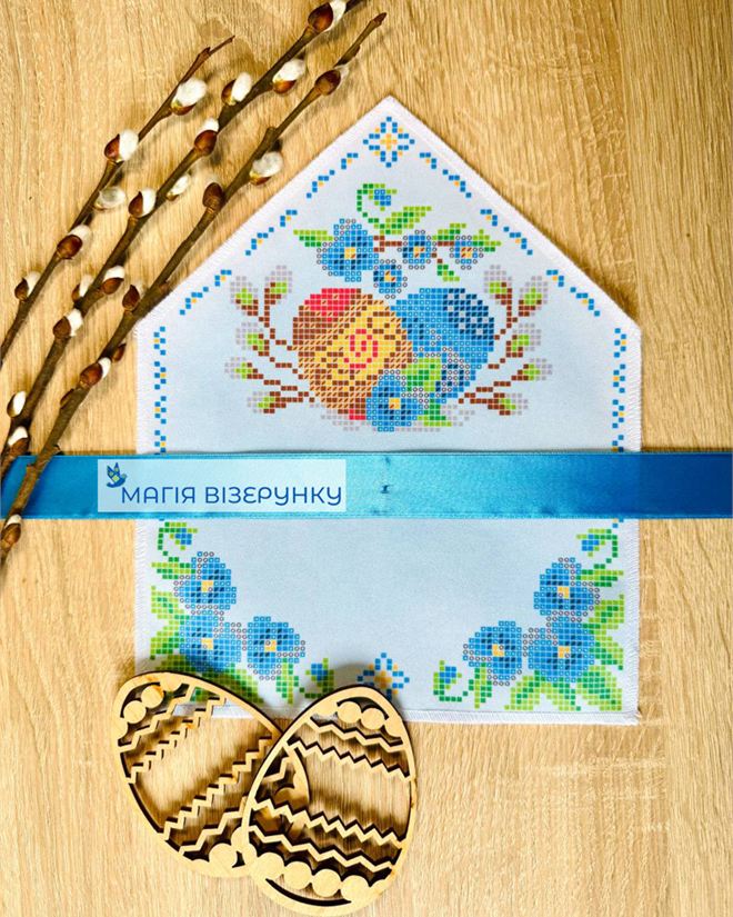Хустка на букет на Вербное воскресенье 17