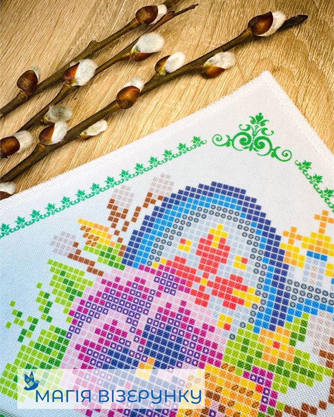 Хустка на букет на Вербное воскресенье 18