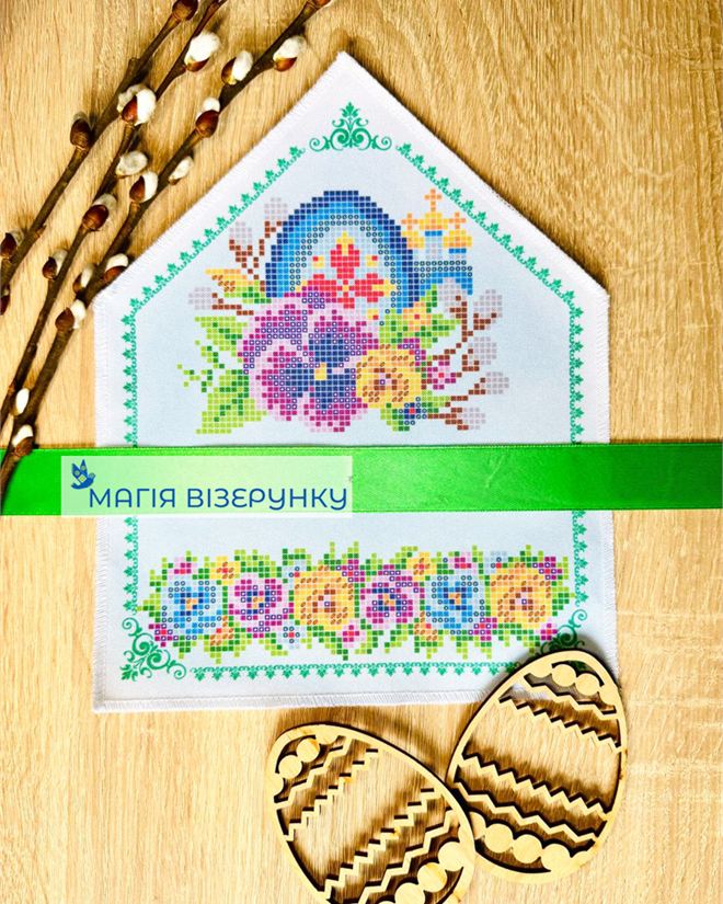 Хустка на букет на Вербное воскресенье 18