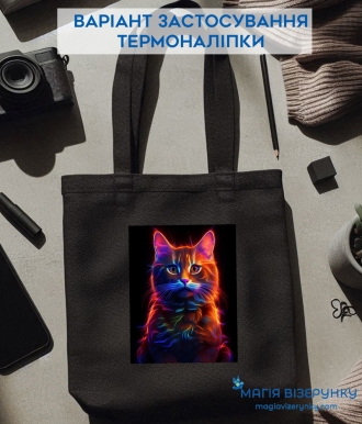 Термонаклейка Неоновый кот ТН 1133