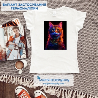 Термонаклейка Неоновый кот ТН 1133