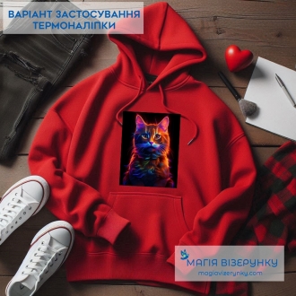 Термонаклейка Неоновый кот ТН 1133