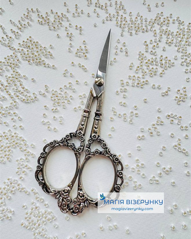 Ножницы винтажные с завитками серебряные