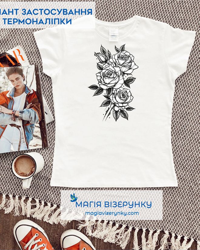 Термопринт с розами ТН 1139